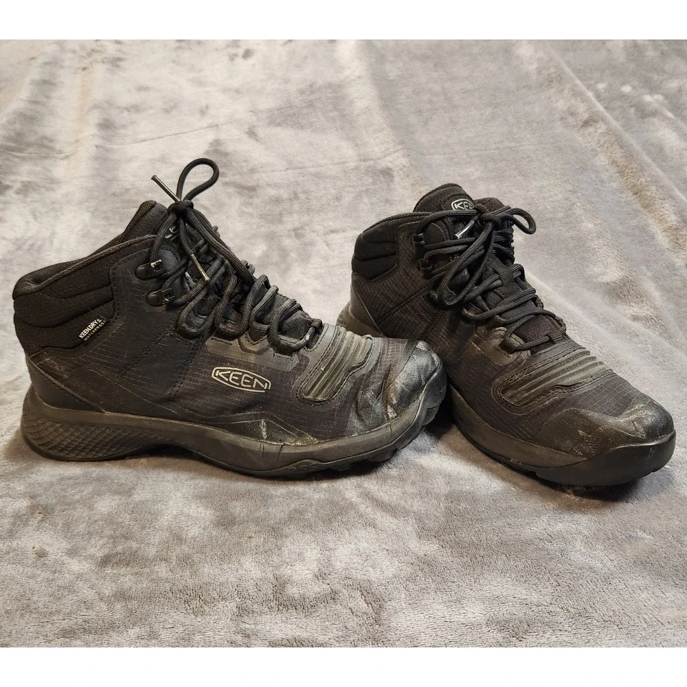 Keen Boots Mens 8 Black Tempo Flex Mid Waterproof Hiking Gorpcore